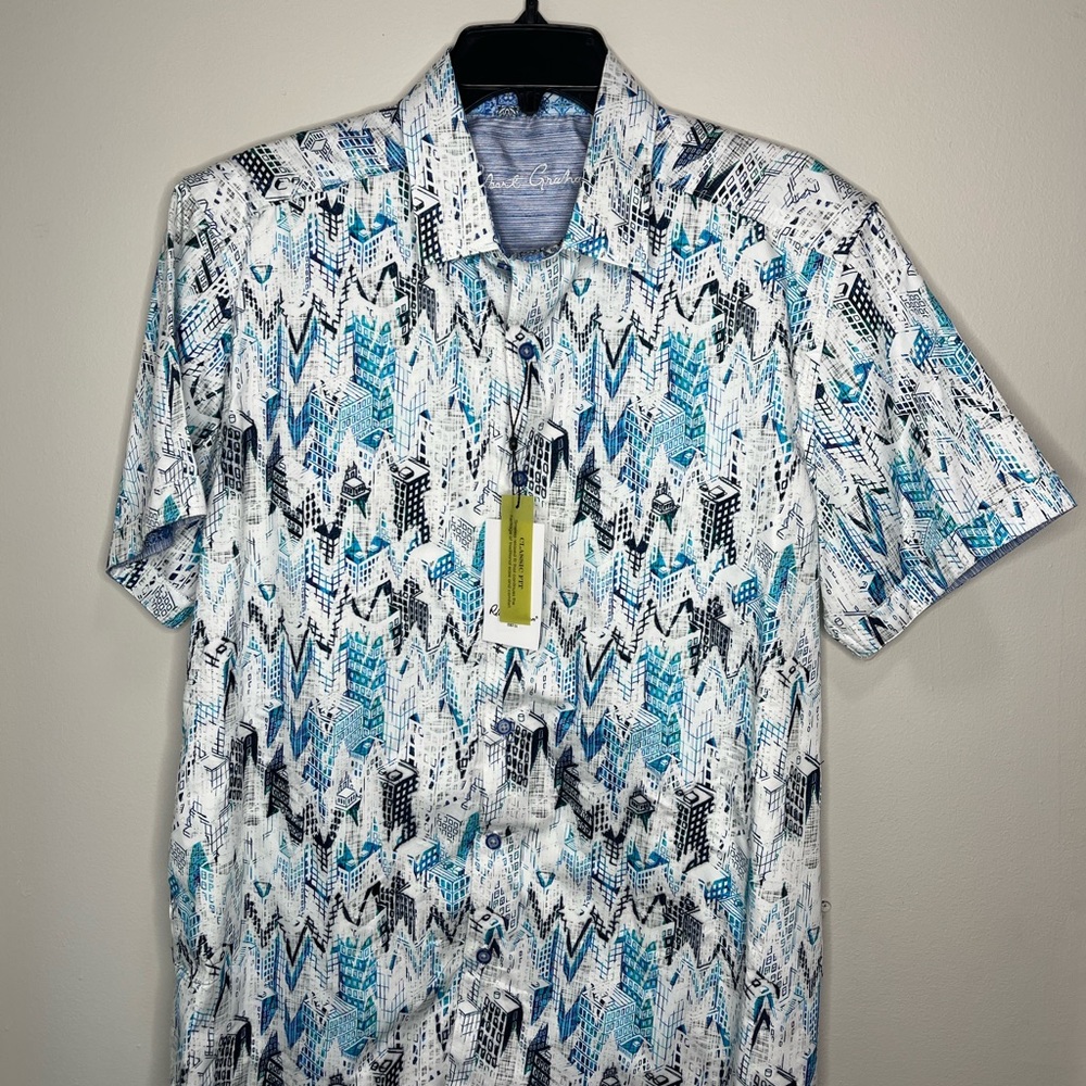 ROBERT GRAHAM Mason City Classic Fit Short Sleeve Shirt Size Large NEW NWT